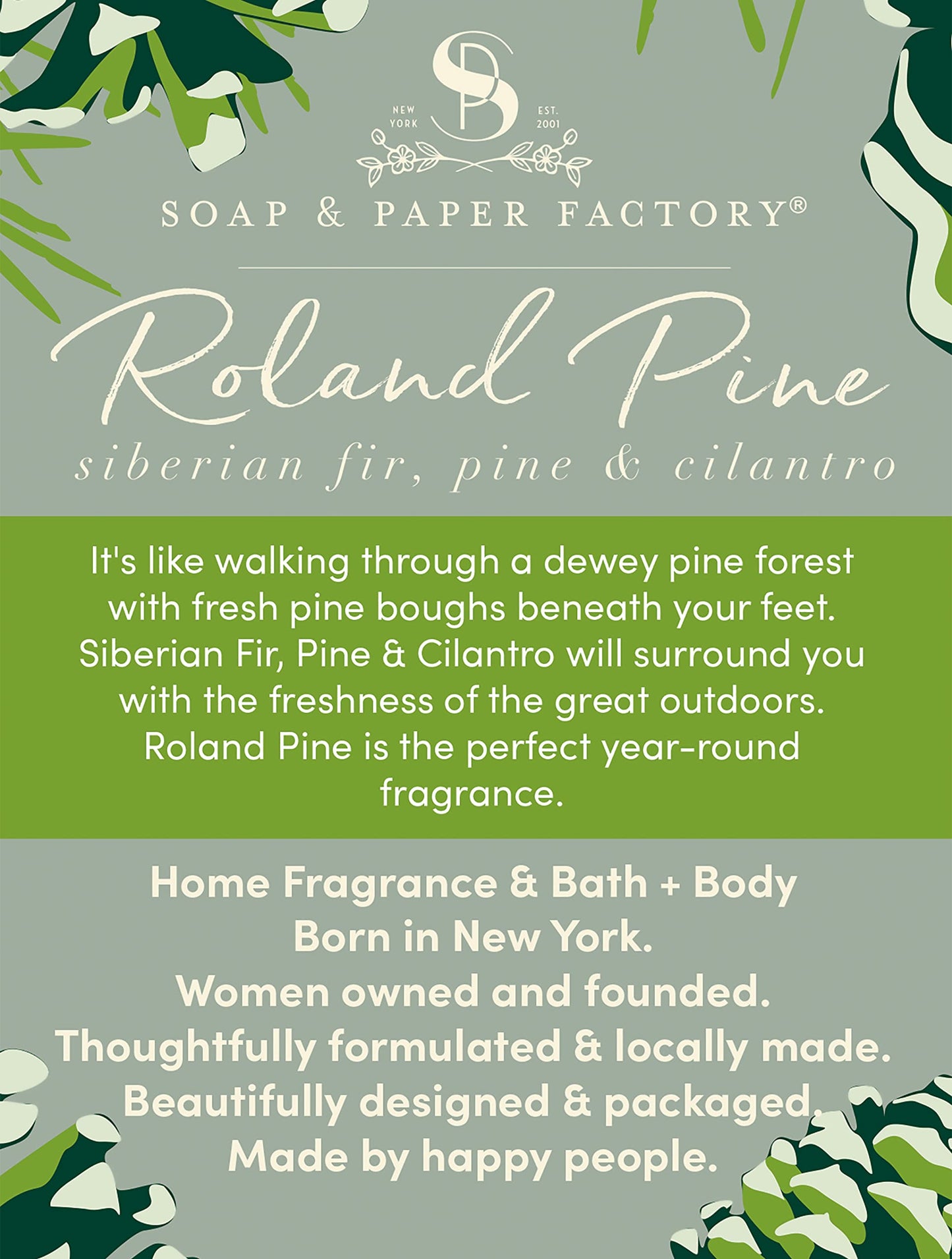 Roland Pine 3.65 oz Reed Diffuser Refill | Soap & Paper Factory