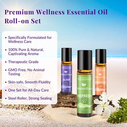Therapeutic Grade Essential Oils Roll-On Set – Sleep, Breathe, Refresh