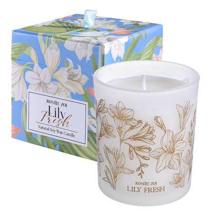 ROMIIE ZOI Lily Fresh Scented Candle - 6oz Soy Wax, Gifts for Women