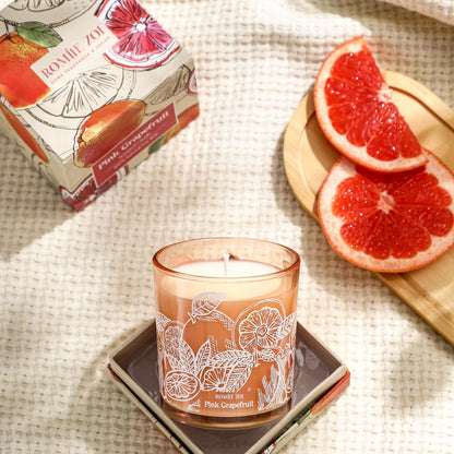 ROMIIE ZOI Pink Grapefruit Scented Candle - 6oz/170g | Aromatherapy Soy Wax Jar Candle for Home & Gifts