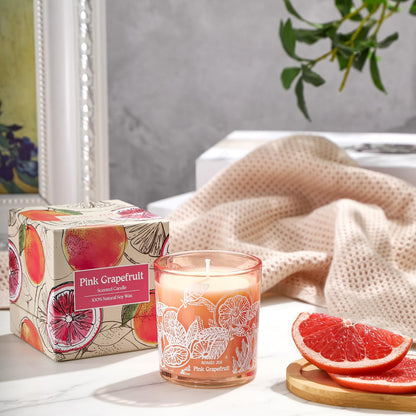 ROMIIE ZOI Pink Grapefruit Scented Candle - 6oz/170g | Aromatherapy Soy Wax Jar Candle for Home & Gifts