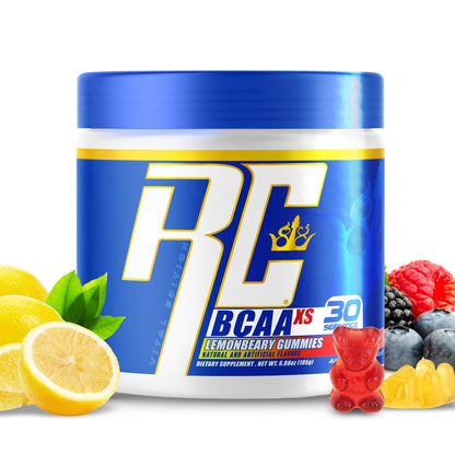 Ronnie Coleman BCAA XS Powder with EAAs – Sugar Free BCAAs (30 Servings, Lemonbeary Gummies)