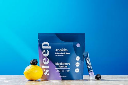 Rookie Wellness Sleep – Natural Sleep Aid with 180 mg Magnesium Bisglycinate & 1 mg Melatonin (30 Pack, BlackBerry Lemon)