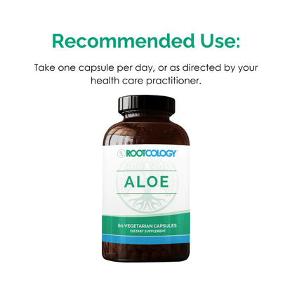 Rootcology Aloe Vera for GI Support by Dr. Izabella Wentz | 200:1 Whole Aloe Leaf Capsules - 60 Vegetarian Capsules