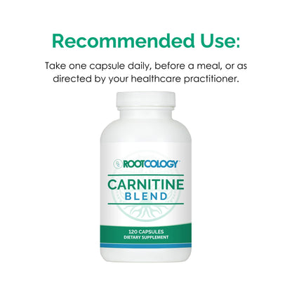 Rootcology by Dr. Izabella Wentz | Carnitine Blend | L-Carnitine & Acetyl-L-Carnitine Formula | Vegetarian Friendly | 120 Capsules