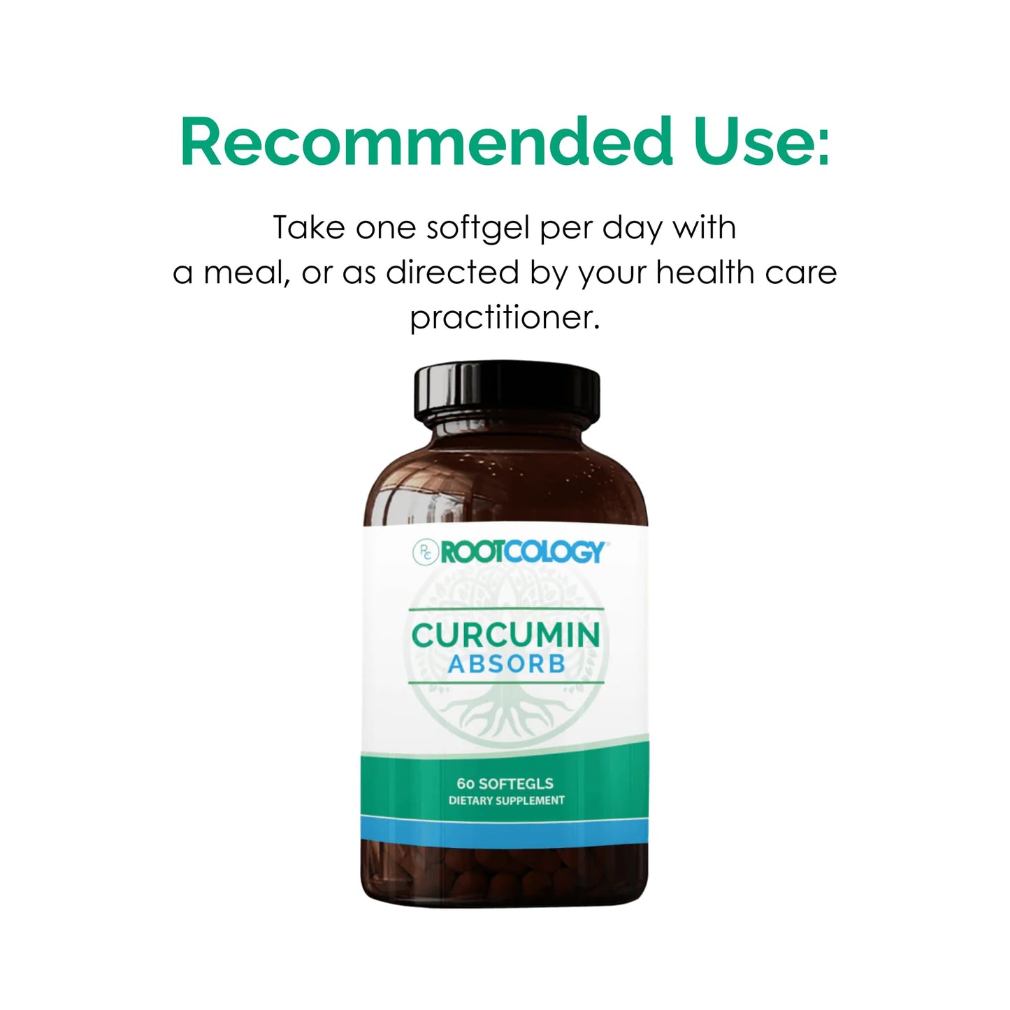 Rootcology by Dr. Izabella Wentz | Curcumin Absorb | Curcumin Turmeric Blend with 3 Bioactive Curcuminoids & Turmeric Oil | 60 Softgels