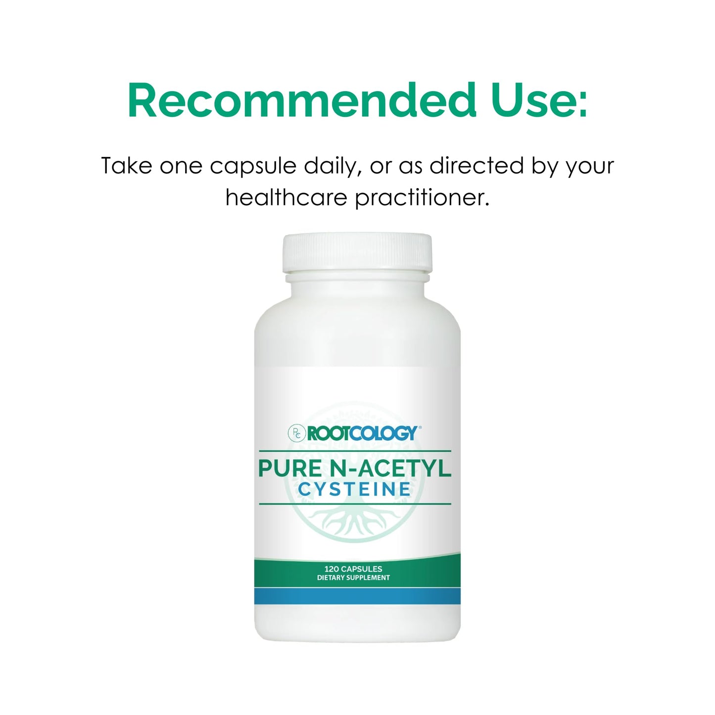 Rootcology by Dr. Izabella Wentz | Pure N-Acetyl Cysteine | (NAC) 900mg | 120 Capsules