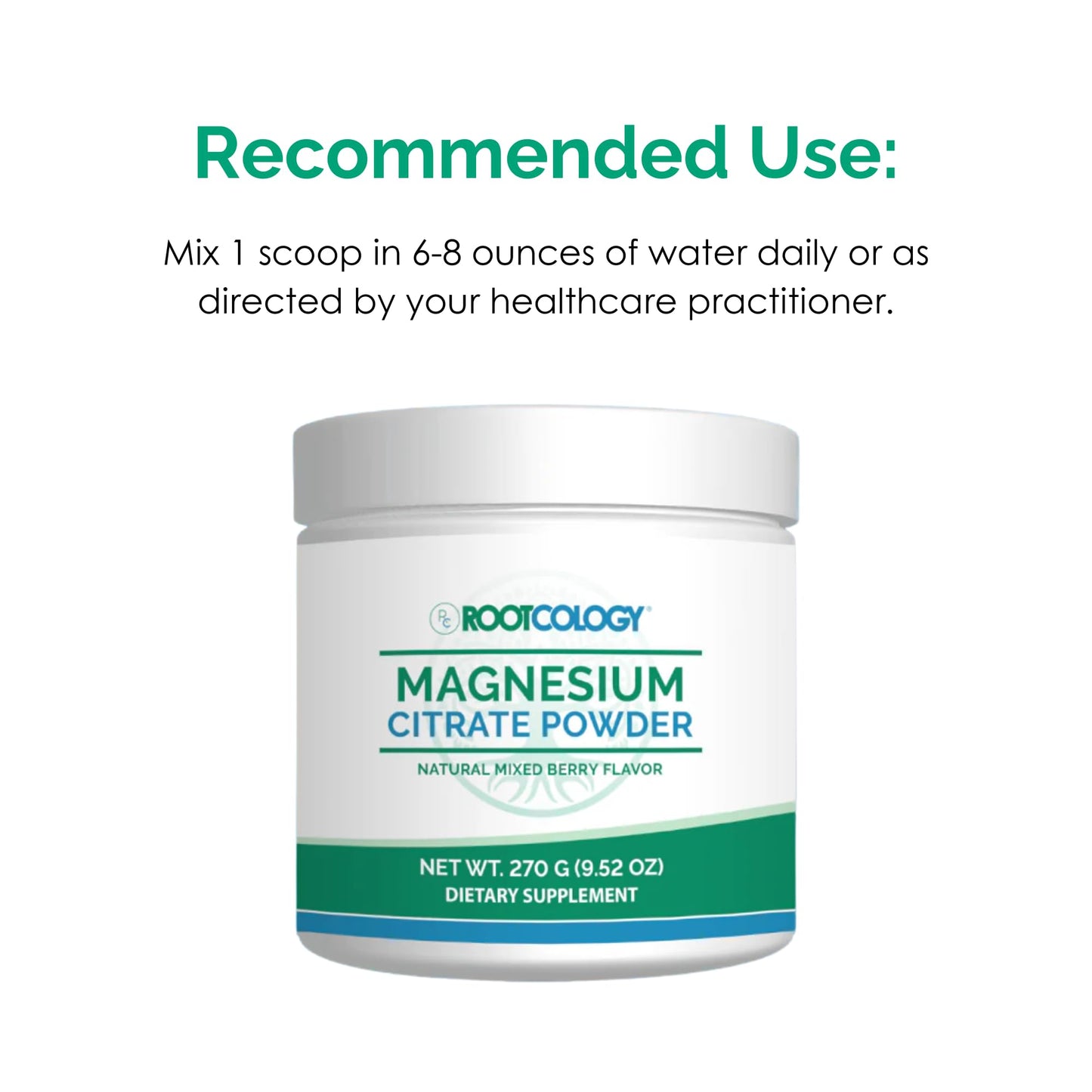 Rootcology Magnesium Citrate Powder 270g (60 Servings) – Mixed Berry | Dr. Izabella Wentz