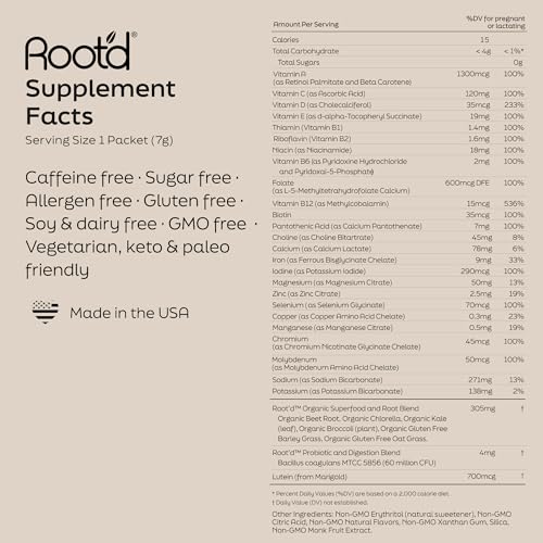 Root'd Prenatal Multivitamin Powder – 25 Vitamins & Minerals, 3x Electrolytes, Sugar-Free | 90 Packets