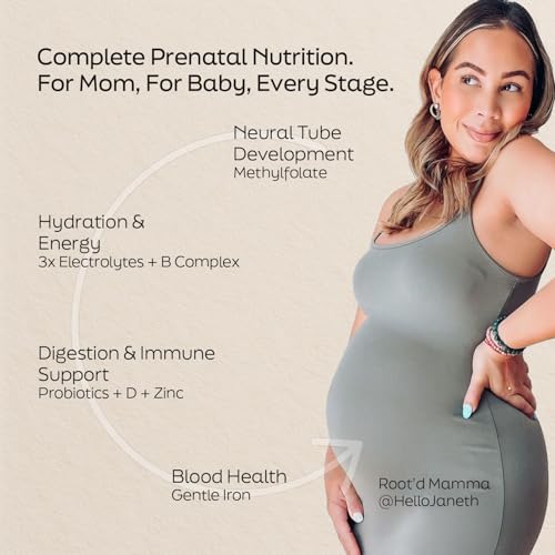 Root'd Prenatal Multivitamin Powder – 25 Vitamins & Minerals, 3x Electrolytes, Sugar-Free | 90 Packets