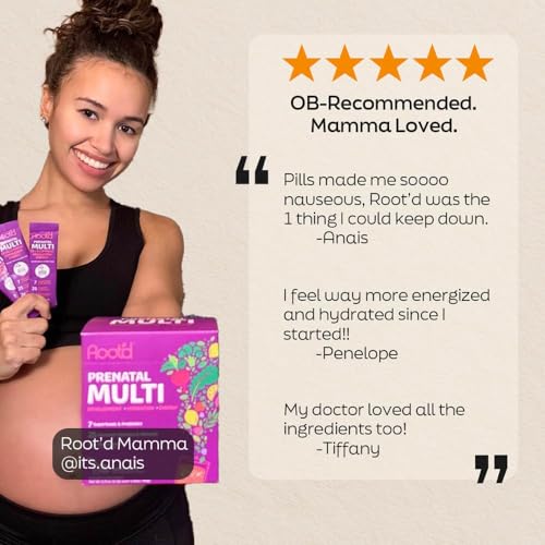 Root'd Prenatal Multivitamin Powder – 25 Vitamins & Minerals, 3x Electrolytes, Sugar-Free | 90 Packets