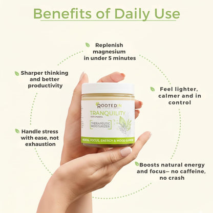 Rooted In Magnesium Cream with Ashwagandha – Aromatherapy Calming Lotion for Stress Relief, Sleep & Muscle Comfort