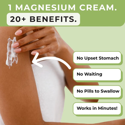 Rooted In Magnesium Cream with Ashwagandha – Aromatherapy Calming Lotion for Stress Relief, Sleep & Muscle Comfort