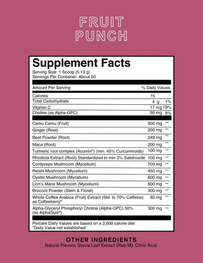 Roots Focus Nootropic Brain Supplement by Silver Star Nutrition – Fruit Punch, 50 Servings