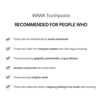 ROROBELL Wawa Toothpaste Made for My Boyfriend's Bad Breath, Sensitive Teeth, Improvement of Gum Problems/Peppermint Flavor/Made with Wasabi I 3.53 fl.oz (Pack of 3)