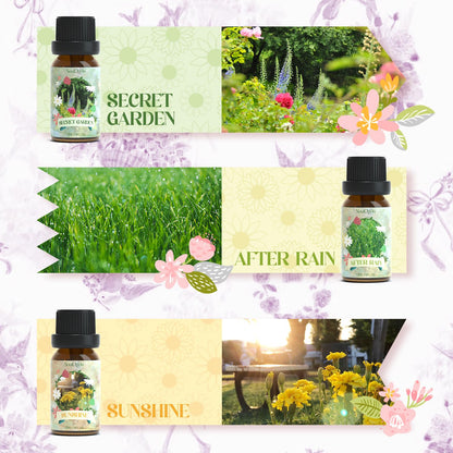Soulorigin Backyard Fragrance Oils Set - Floral Diffuser Oils Gift (Gardenia, Rose, Lavender)