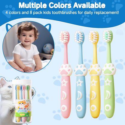 RoseFish 8 Pack Kids Toothbrushes - Extra Soft for Ages 2-8