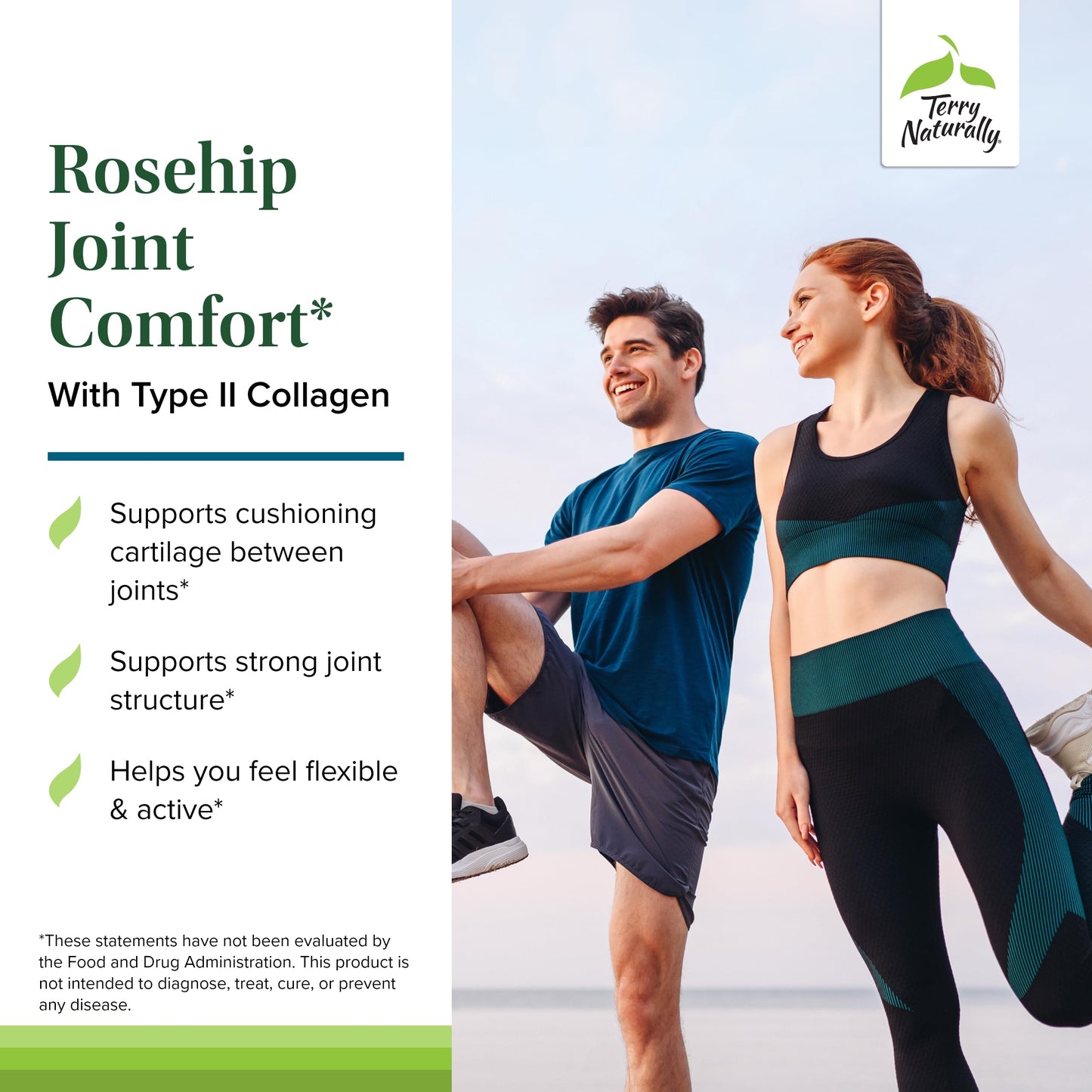 Terry Naturally Rosehip Joint Comfort - Joint Mobility & Flexibility Support - Type II Collagen - 60 Capsules