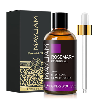 Rosemary Essential Oil with Dropper – MAYJAM Pure Rosemary Oil 3.38 fl oz | Aromatherapy & Diffusers
