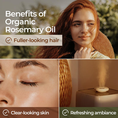Gya Labs Organic Rosemary Essential Oil 0.34 Fl Oz - Hair, Skin, Diffuser
