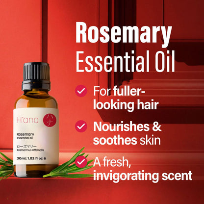 H'ana Rosemary Essential Oil - 1.02 Fl oz | Hair, Skin, Diffuser & DIY Craft