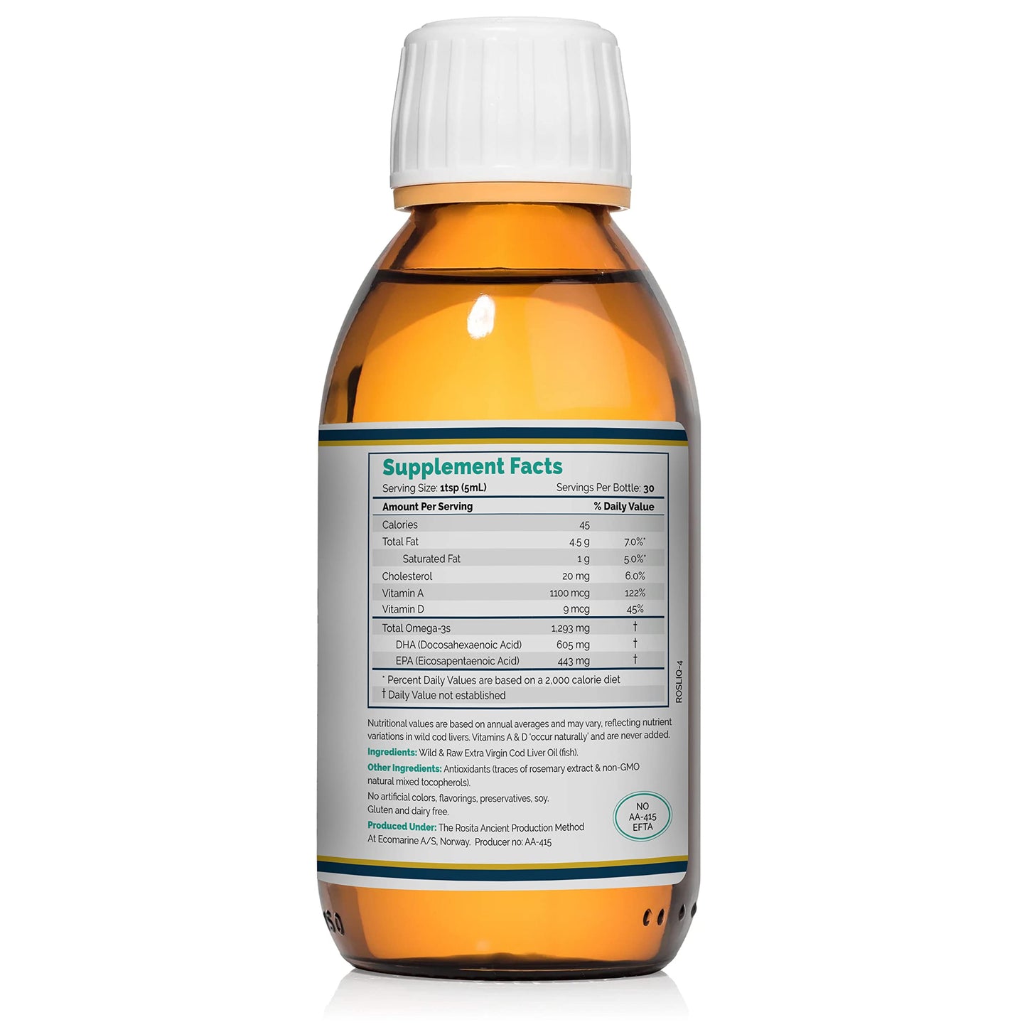 Rosita Extra Virgin Cod Liver Oil Liquid – Pure, Unprocessed, Sustainable Nordic Oil