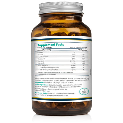 Rosita Extra Virgin Cod Liver Oil Softgels – 90 Count | Rosita Real Foods