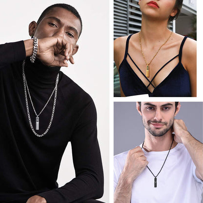 Men Perfume Locket Diffuser Necklace - Stainless Steel Pendant