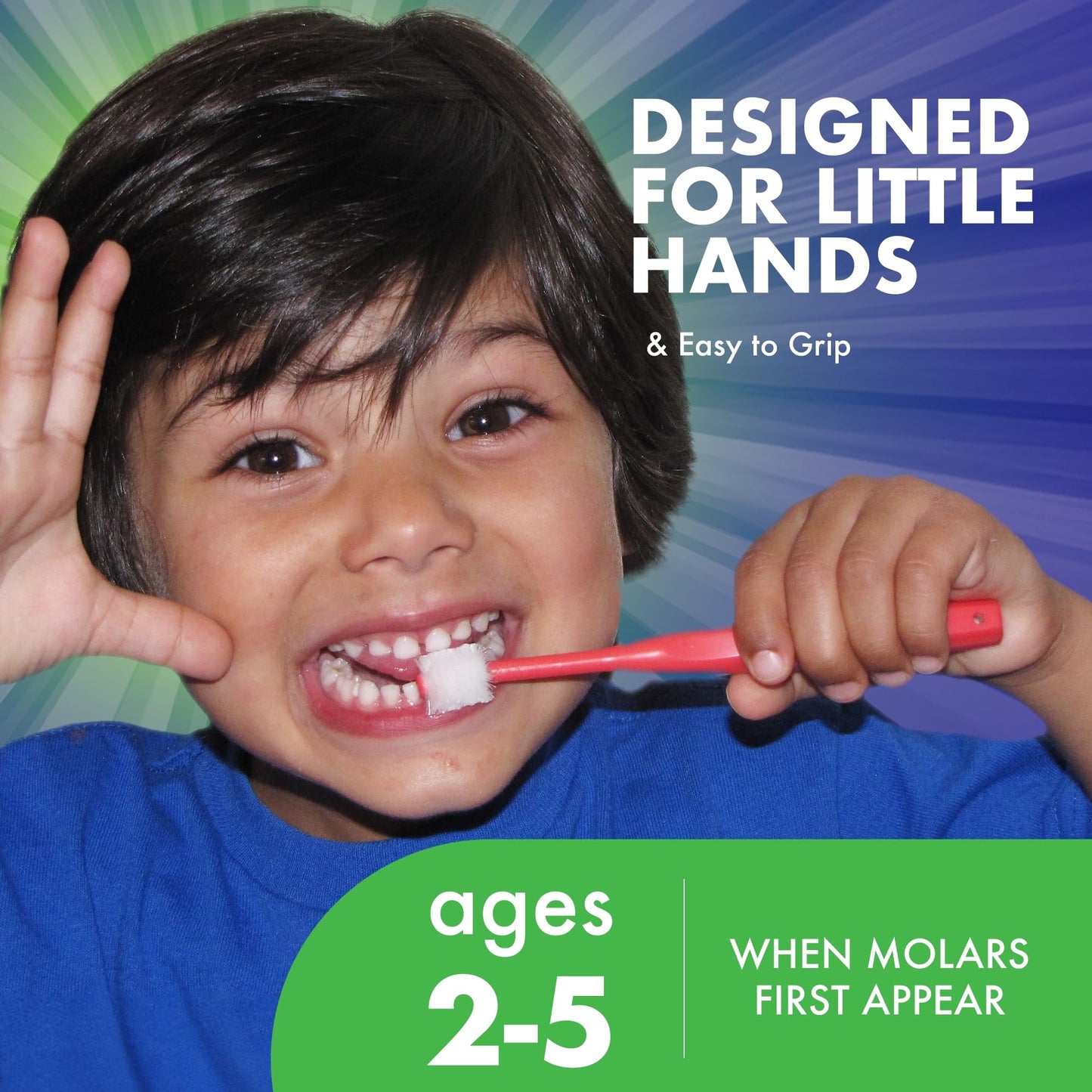 Brilliant Oral Care Child Toothbrush – Soft Bristles, Round Head | Ages 2-5 | Lime