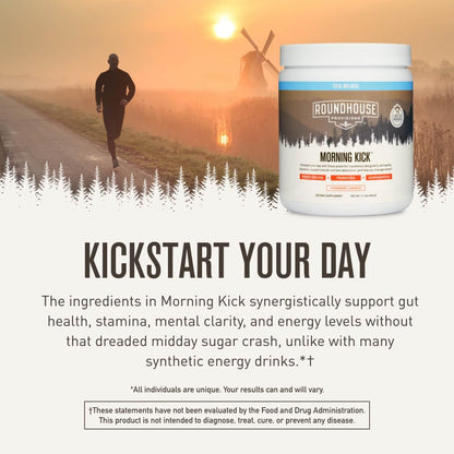 ROUNDHOUSE PROVISION Morning Kick Greens Powder – Ashwagandha, Collagen & Probiotics | Sugar Free, Caffeine Free (3 Pack) Strawberry Lemonade by Chuck Norris