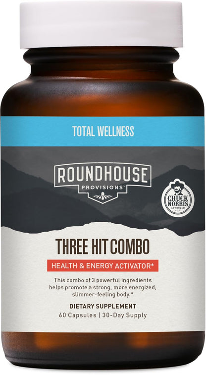 ROUNDHOUSE PROVISION Three Hit Combo – Fat Burner, Energy & Wellness (60 Capsules)