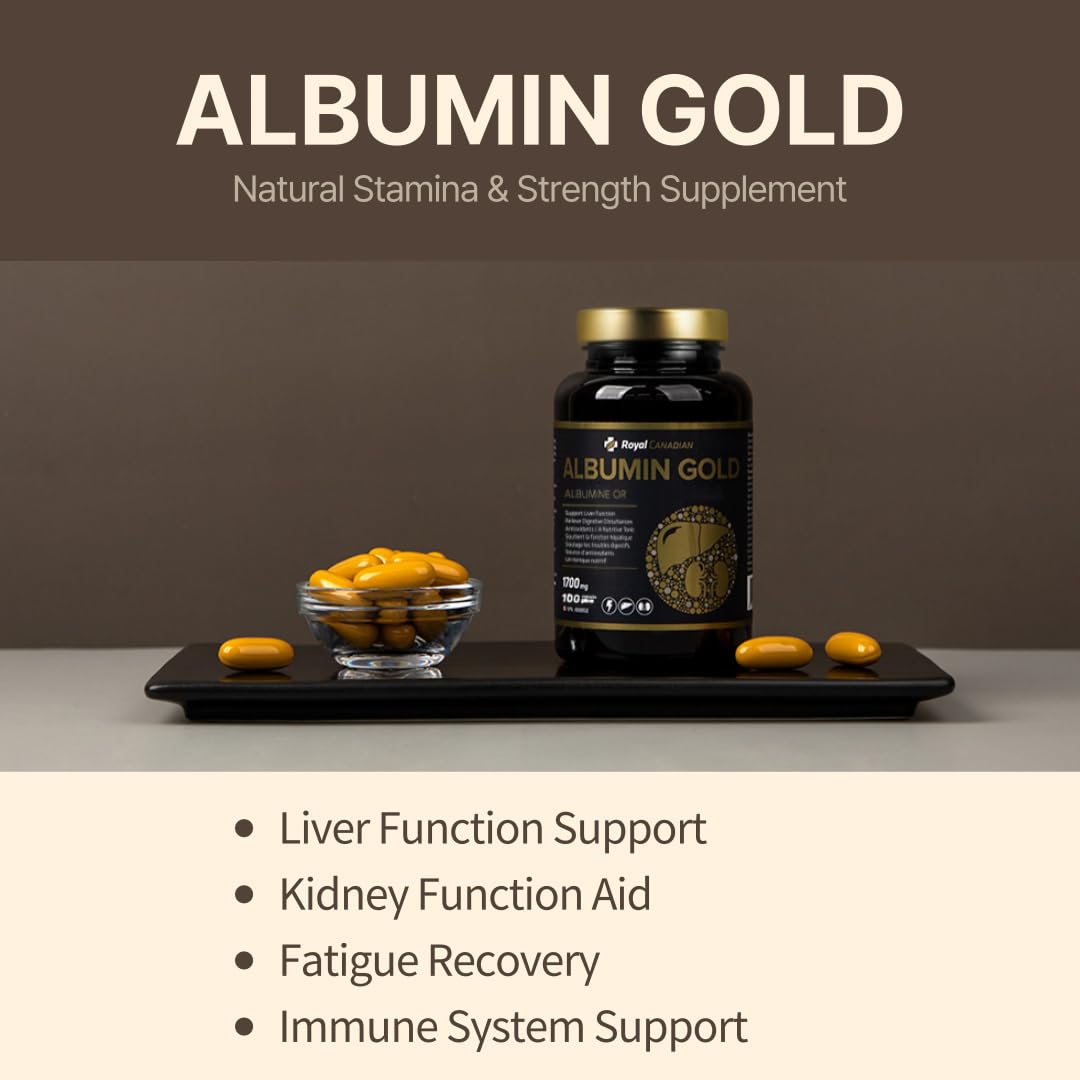 Royal Canadian Albumin Gold 1700mg – Liver & Kidney Support (30 x 1700mg Capsules)