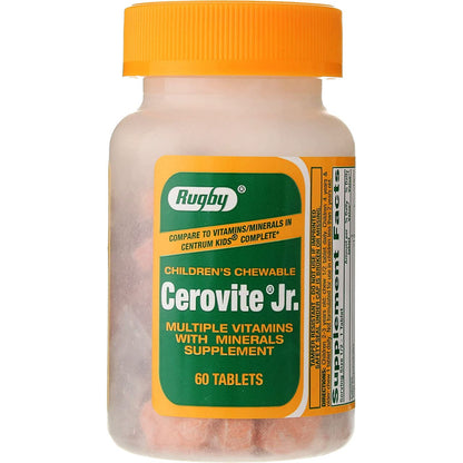 Rugby Cerovite Jr. Children's Chewable Multivitamin 60 Tabs