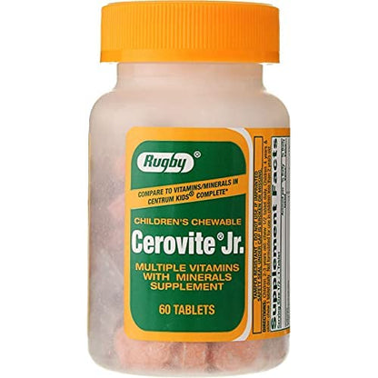 Rugby Cerovite Jr. Children's Chewable Multivitamin 60 Tabs