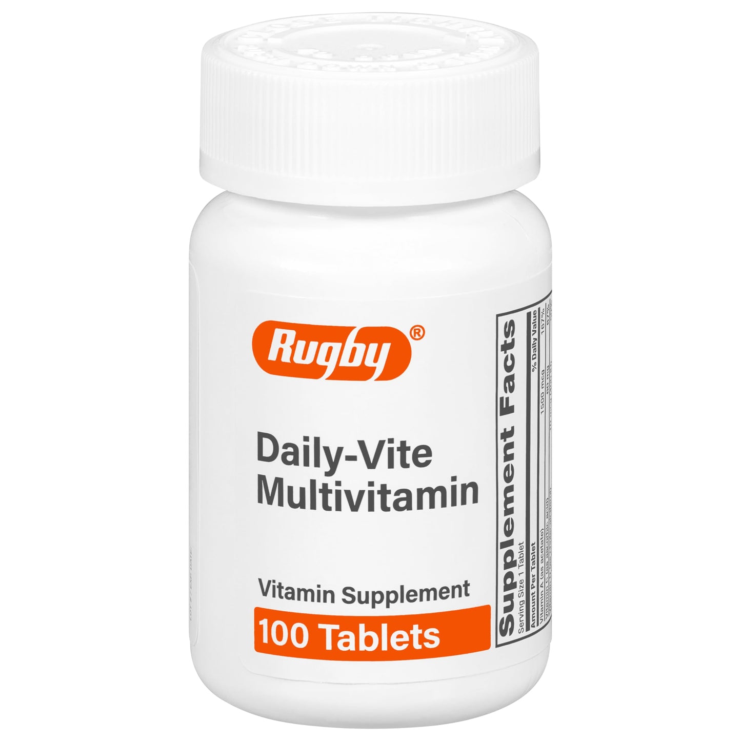 Rugby Daily-Vite Multivitamin | Daily Vitamin Supplement for Adults - 100 Tablets (1 Pack)