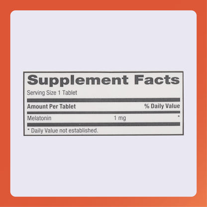 Rugby Melatonin 1mg Tablets - Dietary Supplement - 90 Count