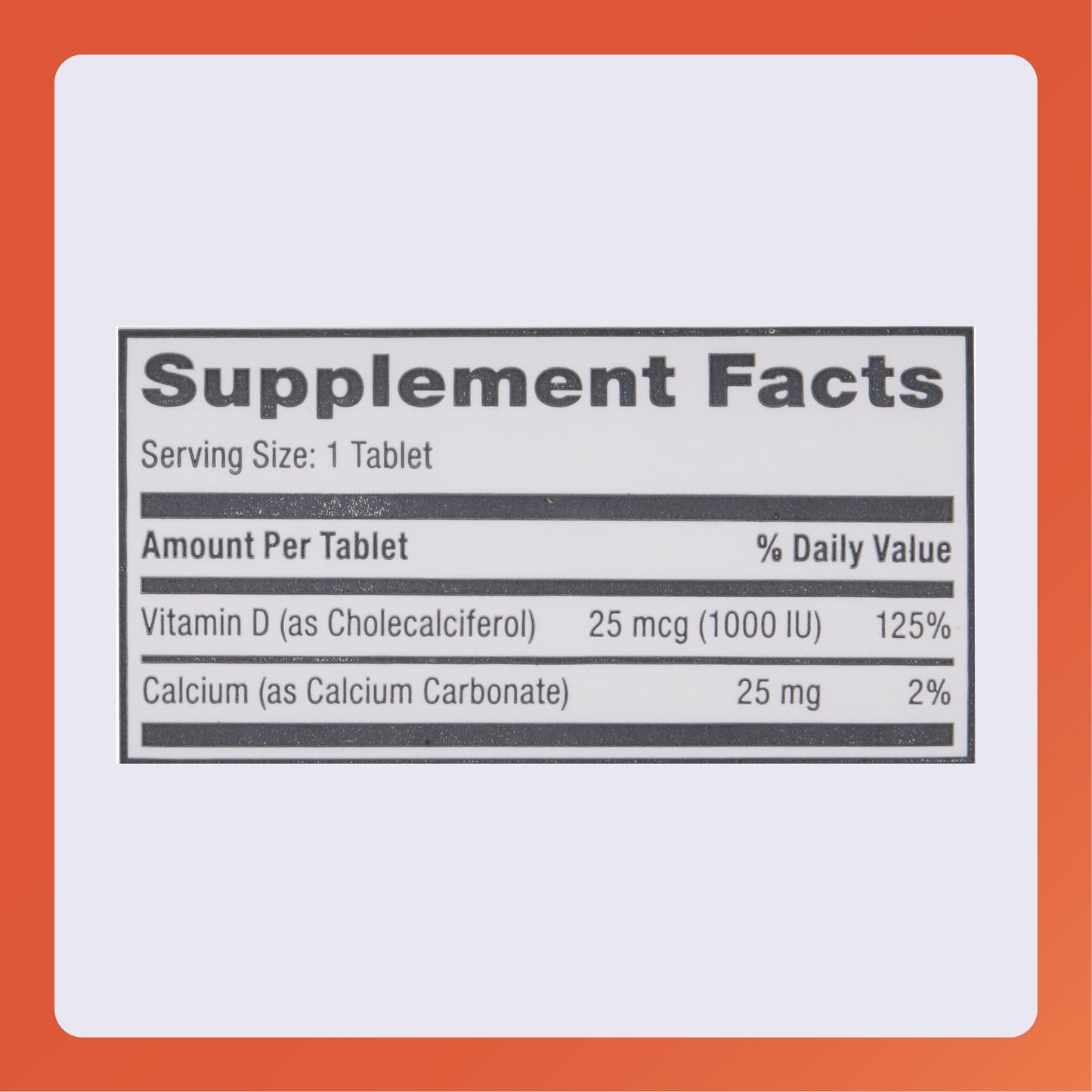 Rugby Vitamin D3 1000 IU (25 mcg) – 100 Tablets | Dietary Supplement