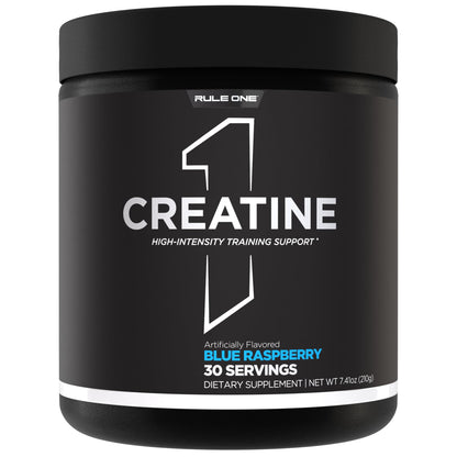 Rule 1 Creatine Powder – Pure Micronized Creatine Monohydrate for High-Intensity Exercise and Lean Body Mass Support, Flavored and Unflavored (30 Servings, Blue Raspberry)