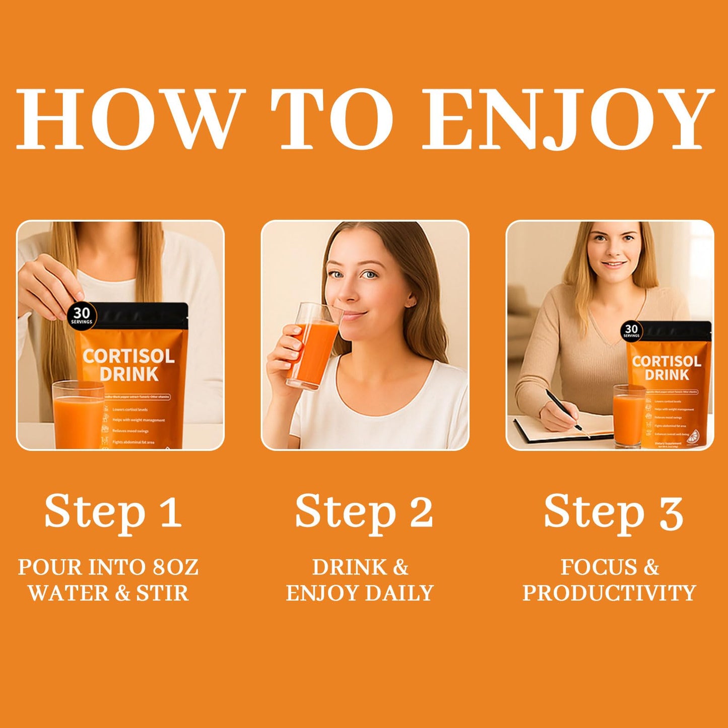 Rulinal Cortisol Drink Powder | Balance Stress & Enhance Focus for Women