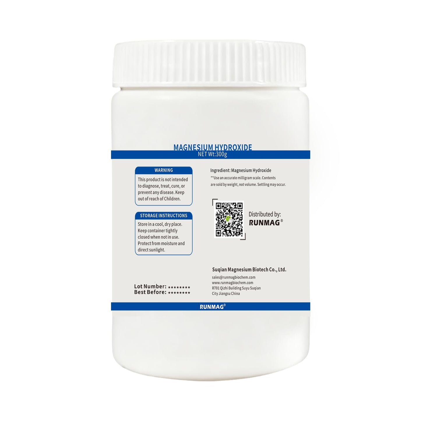 RUNMAG Magnesium Hydroxide Food Grade Powder 300g