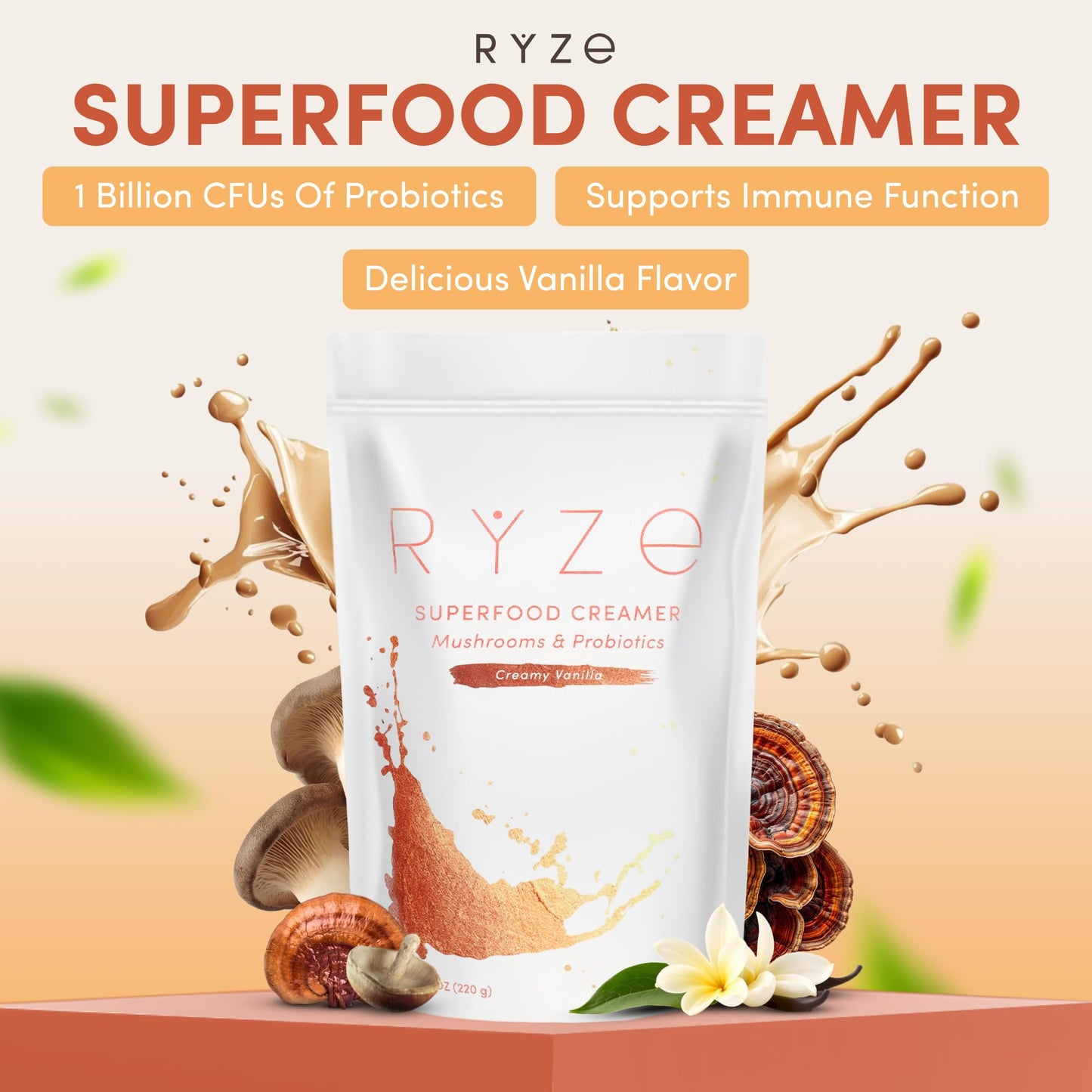RYZE Superfoods Ultimate Energy Bundle – USDA Organic Mushroom Coffee, Mushroom Matcha & Probiotic Creamer