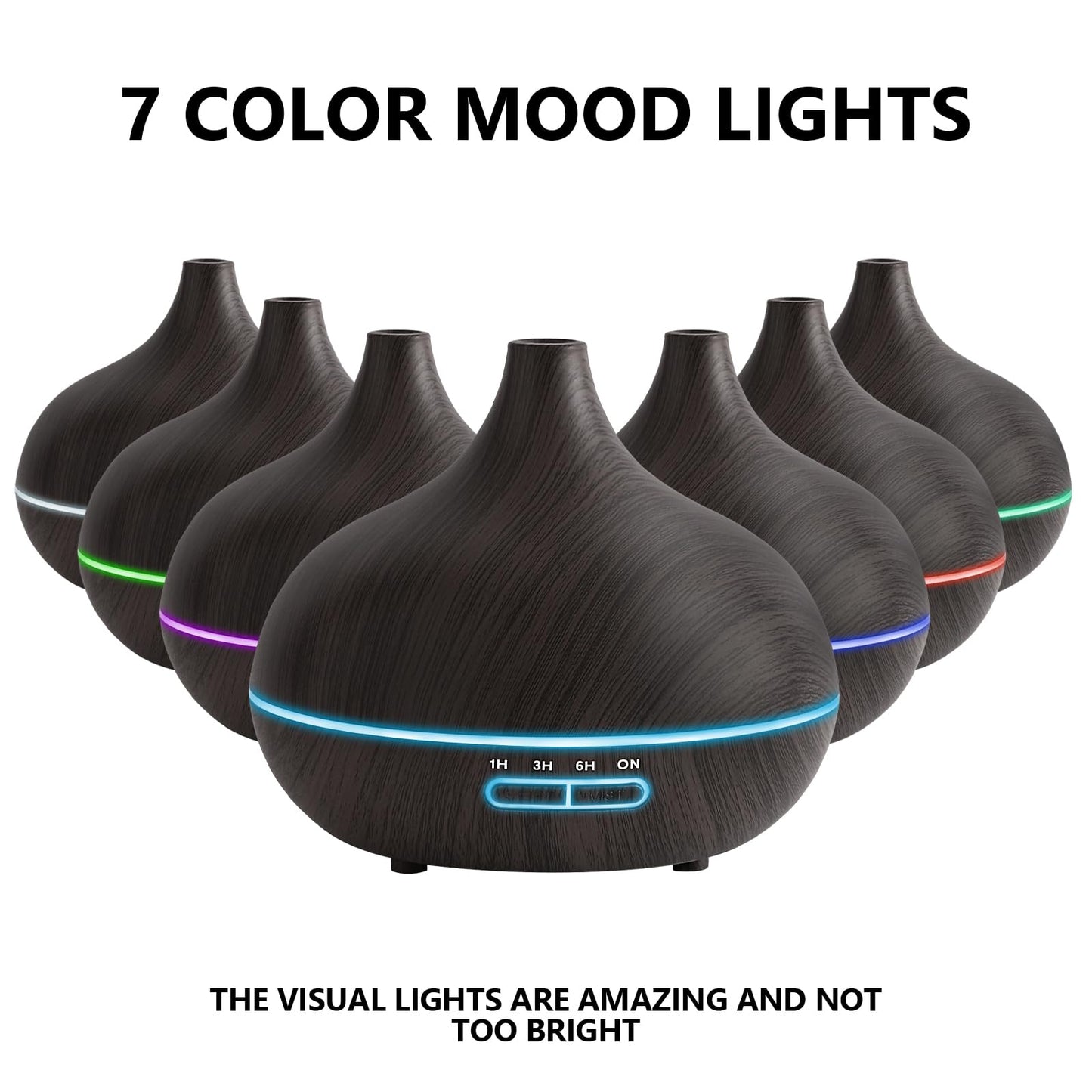 SACATR 550ml Ultrasonic Oil Diffuser with Remote – 30x5ml Essential Oils for Home & Office