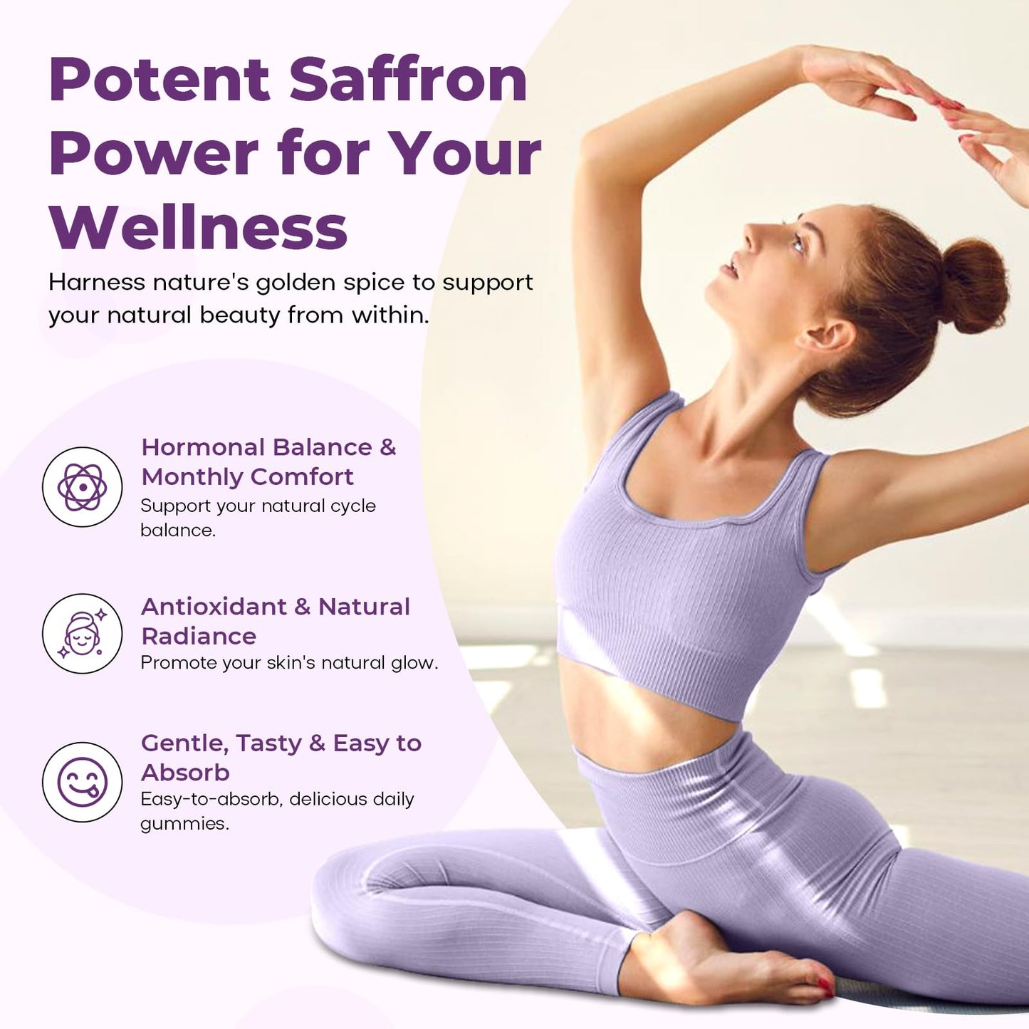 Saffron Gummies for Adults – Mood, Focus & Sleep Support (60 Count)