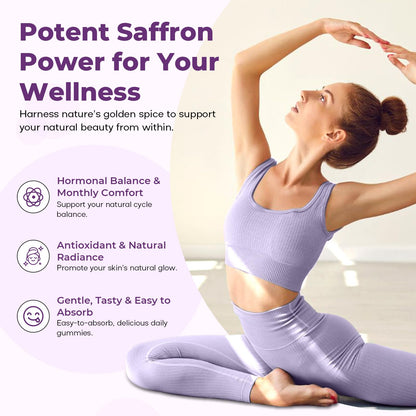 Saffron Gummies for Adults – Mood, Focus & Sleep Support (60 Count)