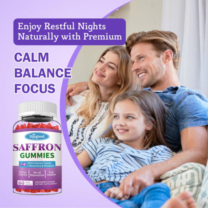 Saffron Gummies Sugar Free Mood Support – Raspberry Flavor (60 Count)
