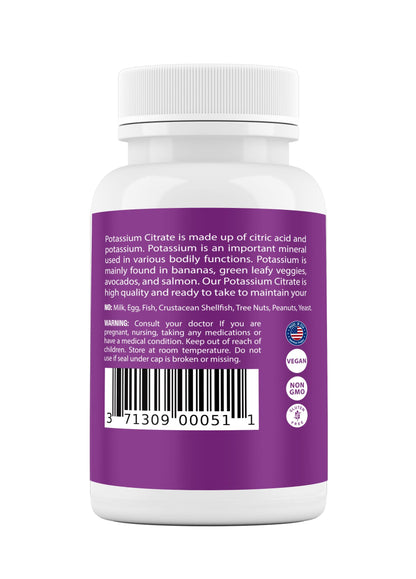 Safrel Potassium 99mg Citrate Capsules – 500 Servings | Non-GMO, Gluten Free, Vegan, Halal