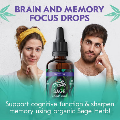 Sage Extract – Natural Dried Sage Supplement (Salvia officinalis) – Organic, Non-GMO – Made in USA – 2 oz (Pack of 2)