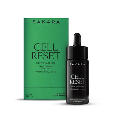 SAKARA Cell Reset – Liquid Fulvic Acid Complex with Wild Blueberry & Lemon | Immune Support & Cellular Detox