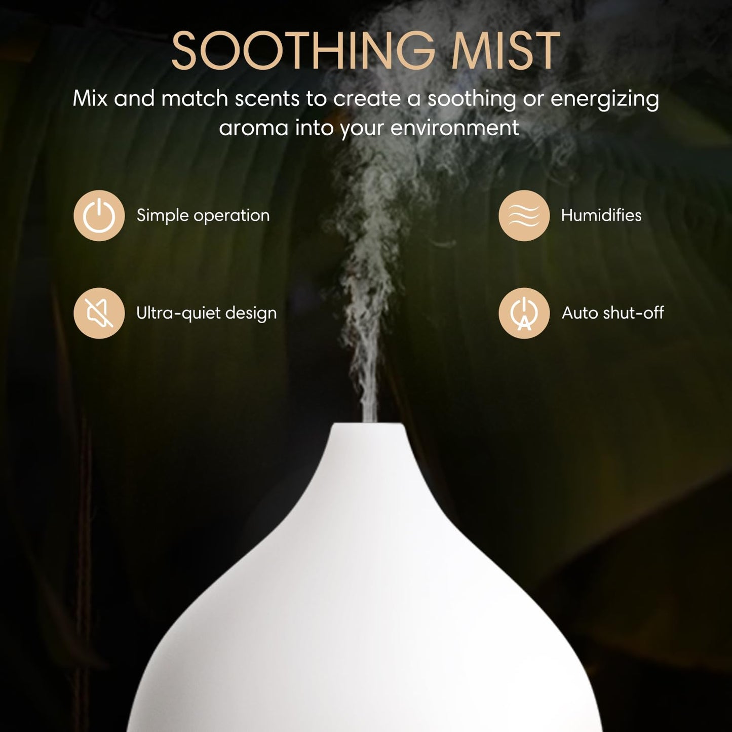 SALKING 100ml Essential Oil Diffuser - Auto Shut-Off, Ultrasonic Cool Mist for Office & Home