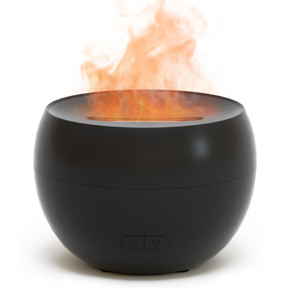 SALKING Flame Diffuser for Essential Oils – 150ml Ultrasonic Flame Humidifier (Auto-Off, Black)